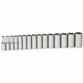 Williams Socket Set, 15 Pieces, 1/2 Inch Dr, Deep, 1/2 Inch Size JHW32947